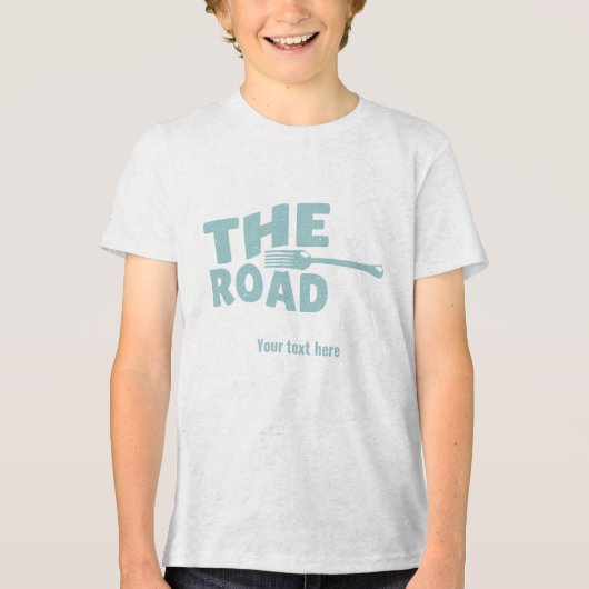 Fork in de weg typografie Tri-Blend shirt (Voorkant)