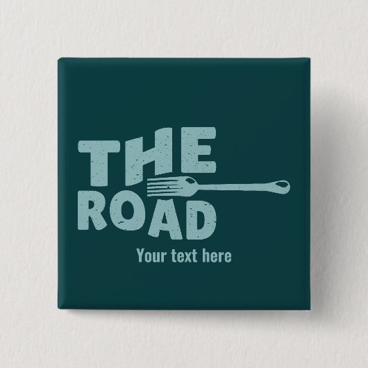 Fork in de weg typografie vierkante button 5,1 cm (Voorkant)