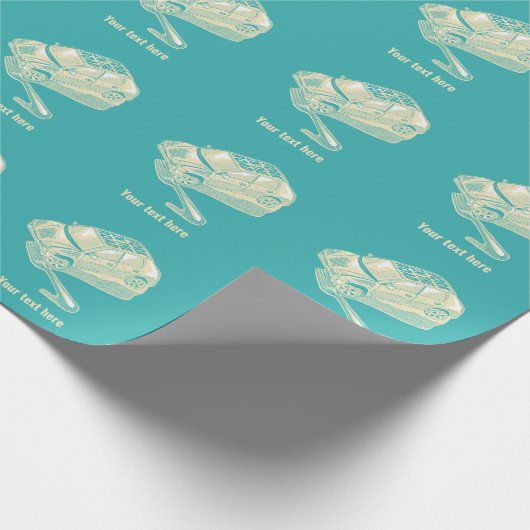 Fork in het verkeersongeval cadeaupapier (Hoek)