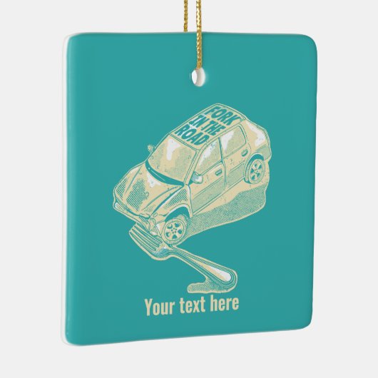 Fork in het verkeersongeval keramisch ornament (Rechts)