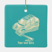 Fork in het verkeersongeval keramisch ornament (Achterkant)