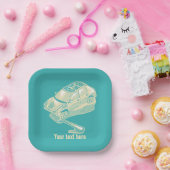 Fork in het verkeersongeval papieren bordje (Feest)