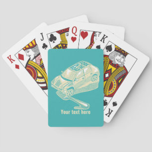 Fork in het verkeersongeval pokerkaarten