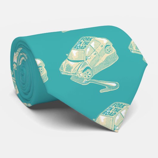 Fork in het verkeersongeval stropdas (Opgerold)