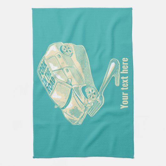 Fork in het verkeersongeval theedoek (Verticaal)