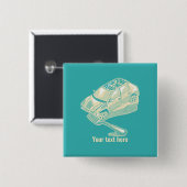 Fork in het verkeersongeval vierkante button 5,1 cm (Voorkant /achterkant)