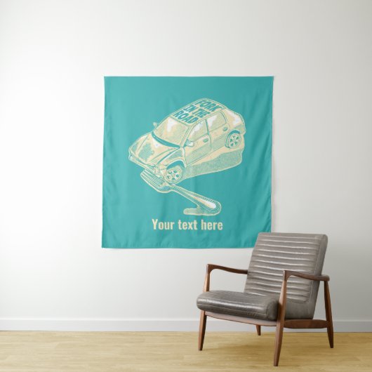 Fork in het verkeersongeval wandkleed (In situ)