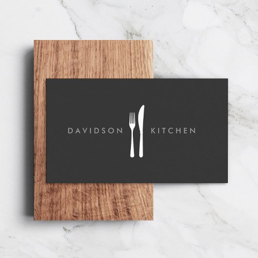 Fork & Knife Logo 2 voor Chef, Foodie, Restaurant Visitekaartje