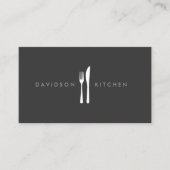 Fork & Knife Logo 2 voor Chef, Foodie, Restaurant Visitekaartje (Voorkant)