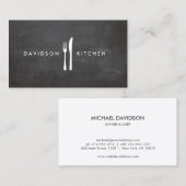 Fork & Knife Logo 3 voor Chef, Foodie, Restaurant Visitekaartje (Voorkant / Achterkant)