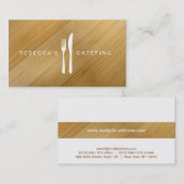 FORK & KNIFE LOGO op BAMBOE WOOD Visitekaartje (Voorkant / Achterkant)