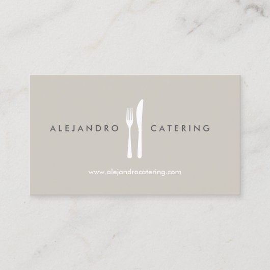 Fork & Knife Logo voor chef-kok, catering, restaur Visitekaartje (Voorkant)