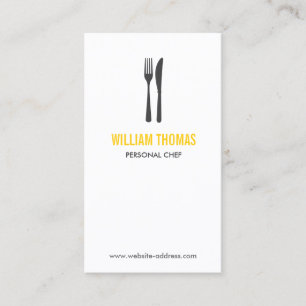 FORK & KNIFE LOGO voor Restaurant, Chef, Catering Visitekaartje
