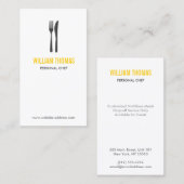 FORK & KNIFE LOGO voor Restaurant, Chef, Catering Visitekaartje (Voorkant / Achterkant)