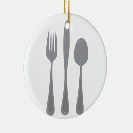 Fork Knife Spoon Keramisch Ornament (Rechts)