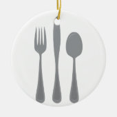 Fork Knife Spoon Keramisch Ornament (Voorkant)