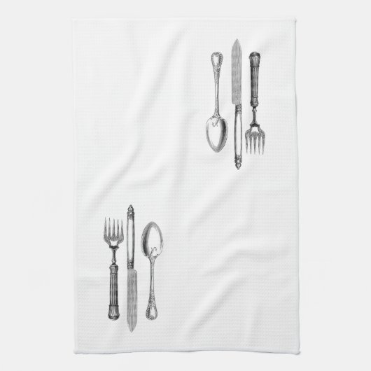 Fork, Knife, Spoon - Keukenhanddoek (Verticaal)