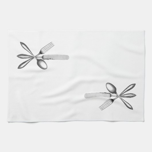 Fork, Knife, Spoon - Keukenhanddoek (Horizontaal)