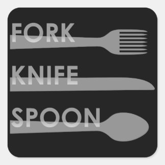 Fork Knife Spoon Vierkante Sticker
