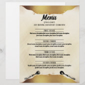 fork lepel faux gouden gebeurtenis cateringmenu (Voorkant / Achterkant)