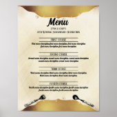  fork lepel faux gouden gebeurtenis cateringmenu poster (Voorkant)