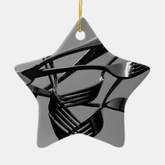 Fork Levitation Keramisch Ornament (Voorkant)