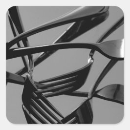 Fork Levitation Vierkante Sticker