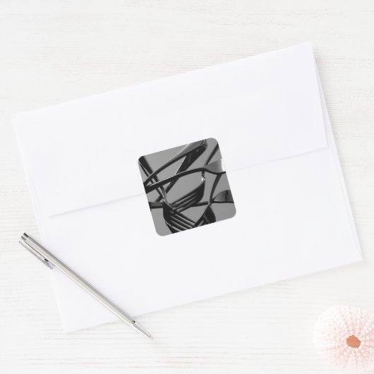 Fork Levitation Vierkante Sticker (Envelop)
