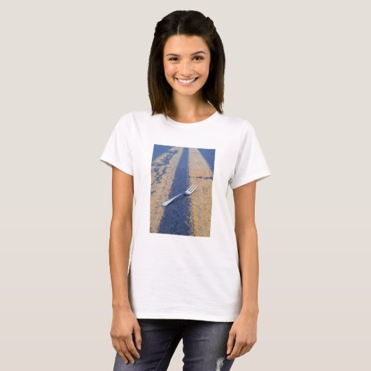 Fork op de weg t-shirt (Voorkant volledig)