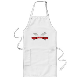 Fork & Spoon Aangepaste Chef Apron Lang Schort