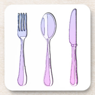 Fork, Spoon en Knife Bier Onderzetter