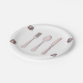 Fork, Spoon en Knife Papieren Bordje (Gekanteld)