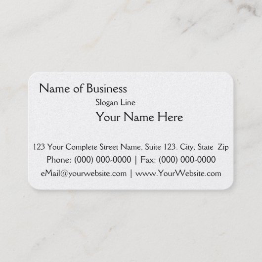 Fork, Spoon en Knife Visitekaartje (Achterkant)