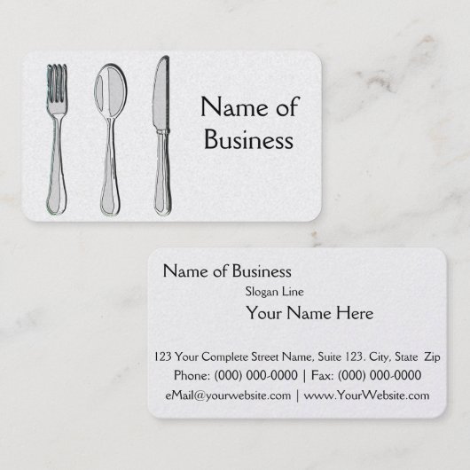Fork, Spoon en Knife Visitekaartje (Voorkant / Achterkant)