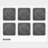 FORK SPOON KNIFE CHALKBOARD LOGO VIERKANTE STICKER (Vel)