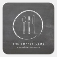 FORK SPOON KNIFE CHALKBOARD LOGO