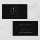 Fork Spoon Knife Logo Keuken voor Bakkerij, Cateri Visitekaartje (Voorkant / Achterkant)