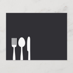 Fork Spoon Knife Personal Stationery/Notecard Kaart