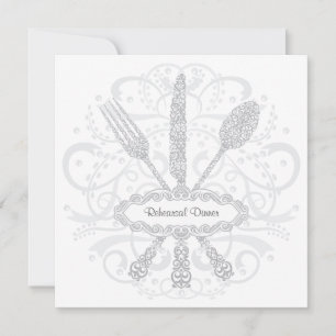 Fork Spoon Knife Rehearsal Diner Uitnodiging