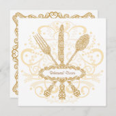 Fork Spoon Knife Rehearsal Diner Uitnodiging (Voorkant / Achterkant)