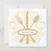 Fork Spoon Knife Rehearsal Diner Uitnodiging (Voorkant)