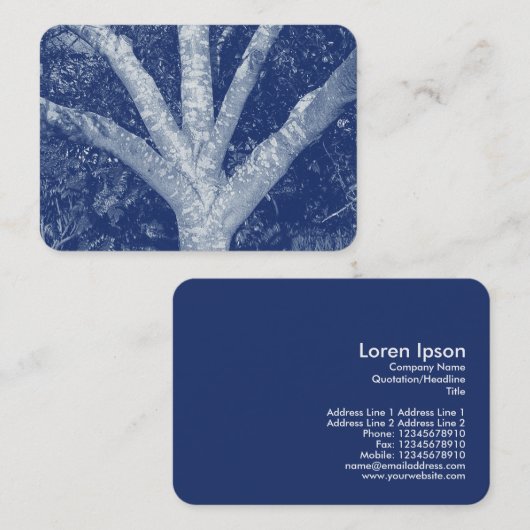 Forked Branches - Cyanotype-effect Visitekaartje (Voorkant / Achterkant)