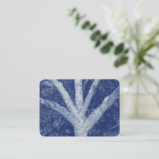 Forked Branches - Cyanotype-effect Visitekaartje (Staand voorkant)