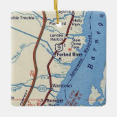 Forked River NJ  Map Keramisch Ornament (Voorkant)