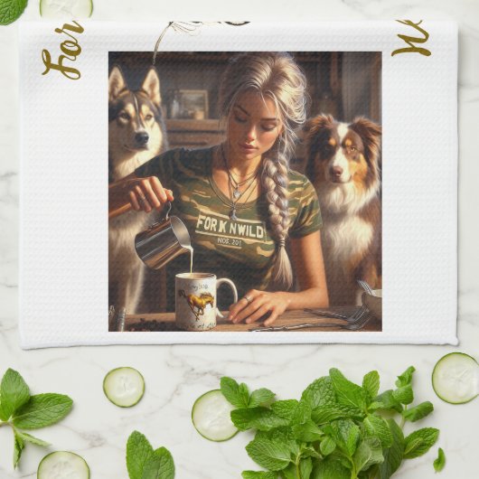 ForkinWild keukenhanddoek (Gevouwen)