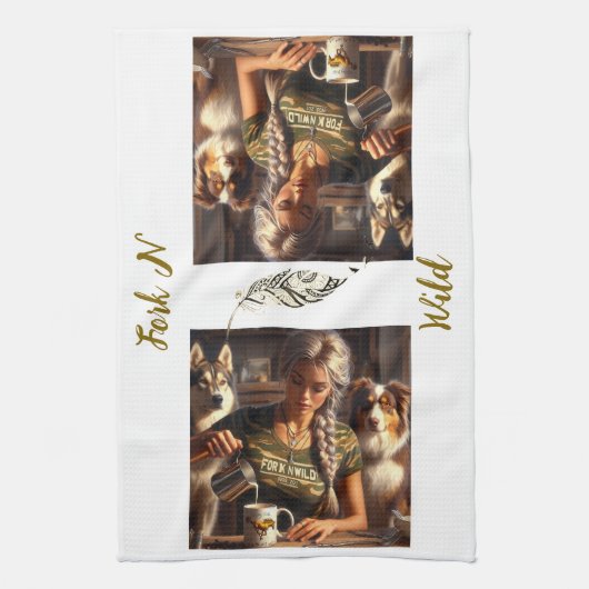 ForkinWild keukenhanddoek (Verticaal)