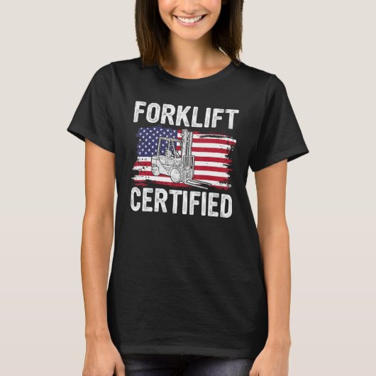 Forklift Certified USA Flag  Forklift Operator Men T-shirt (Voorkant)