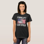Forklift Certified USA Flag  Forklift Operator Men T-shirt (Voorkant volledig)