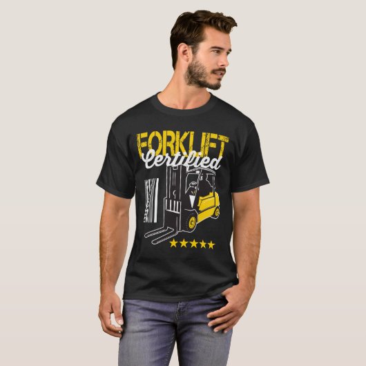 Forklift Certified | vorkhefbedrijf T-shirt (Voorkant volledig)