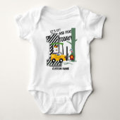 Forklift Construction Theme First Birthday Romper (Voorkant)